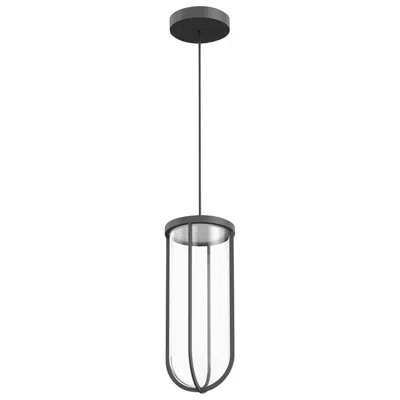 Pre-owned Flos In Vitro 2700k Led Suspension Lamp In Anthracite By Philippe Starck In Transparent