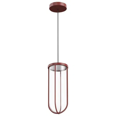 Pre-owned Flos In Vitro 2700k Led Suspension Lamp In Terracotta By Philippe Starck In Transparent