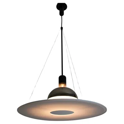 Pre-owned Flos Italian Frisbi 850 Pendant Lamp By Achille Castiglioni For , 1970s In Brown