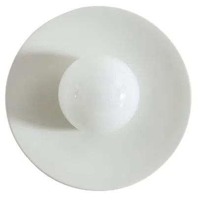 Pre-owned Flos Italian Large Flush Mount Disk Light Or Wall Sconce In Metal And Glass, 1970s In Transparent