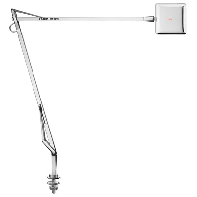 Pre-owned Flos Kelvin Edge Led Chrome Desk Support Lamp W/ Hidden Cord By Antonio Citterio In Transparent