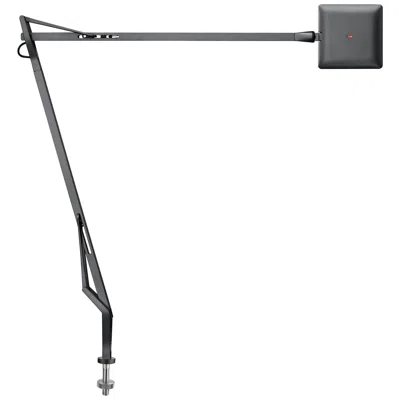 Pre-owned Flos Kelvin Edge Led Desk Support Table Lamp In Titanium By Antonio Citterio In Transparent