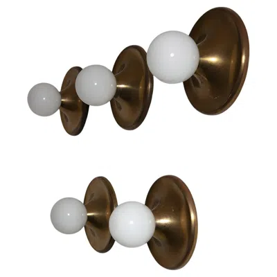 Pre-owned Flos Large Brass "light Ball" Wall / Ceiling Lamp By Castiglioni For , Italy In Brown