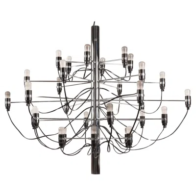 Pre-owned Flos Large Gino Sarfatti 30 Armed Chrome Chandelier Model 2097 Made By , 1980s In Transparent
