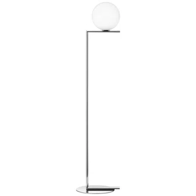 Pre-owned Flos Michael Anastassiades Modern Floor Lamp In Chrome Steel Base And Glass For  In Transparent