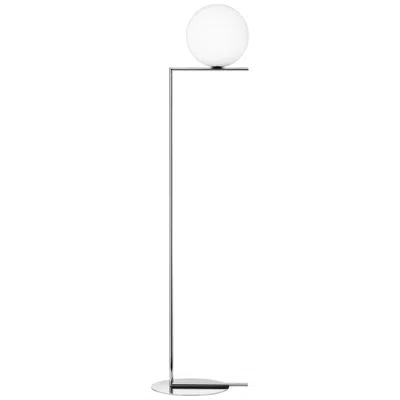 Pre-owned Flos Michael Anastassiades Modern Tall Floor Lamp, Chrome Base & Glass For  In Transparent