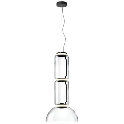 Pre-owned Flos Noctambule Pendant Light With 2 Cylinders And Bowl By Konstantin Grcic In Transparent