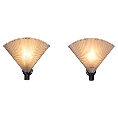 Pre-owned Flos Pair Of ‘butterfly' Sconces By Tobia And Afra Scarpa For  In Sand