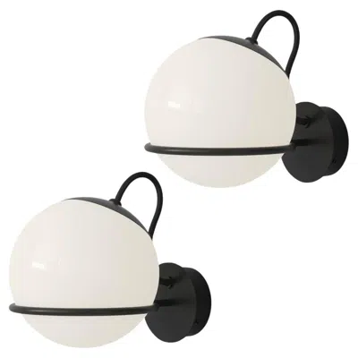 Pre-owned Flos Pair Of Gino Sarfatti Model 238/1 Wall Lamps In Black For Astep