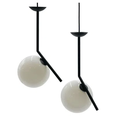 Pre-owned Flos Pair Of Ic S Pendant Lights By Michael Anastassiades For  In Transparent