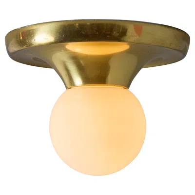 Pre-owned Flos Petite 1960s Achille Castiglioni & Pier Giacomo Brass 'light Ball' Ceiling Lamp In Brown