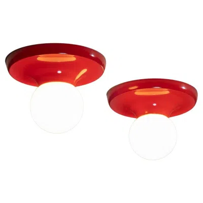 Pre-owned Flos Red "light Ball" Wall / Ceiling Lamp By Castiglioni For , Italy, 1960s