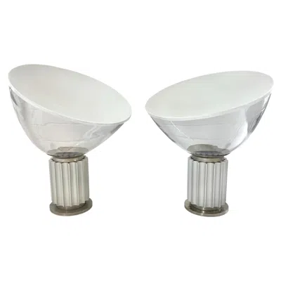 Pre-owned Flos Taccia Table Lamps By Achille Castiglioni, 1960s Italy In Transparent