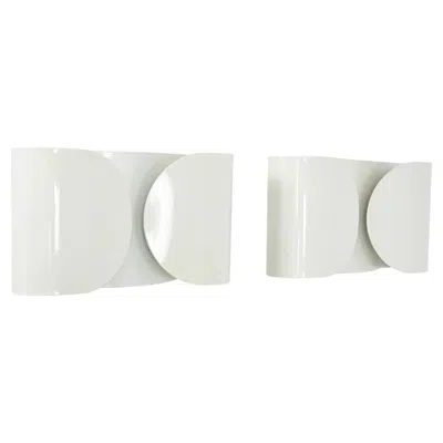Pre-owned Flos White Foglio Sconces By Tobia & Afra Scarpa For , 1960s, Set Of 2