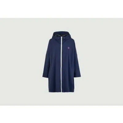 Flotte Waterproof Loose-fitting Long Cape In Blue