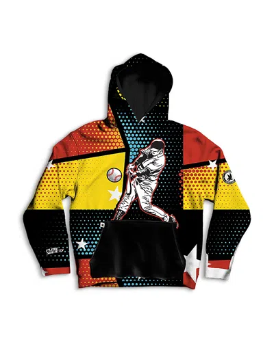 Flow Society Boys' Comic Baseball Hoodie - Big Kid In Red/yellow
