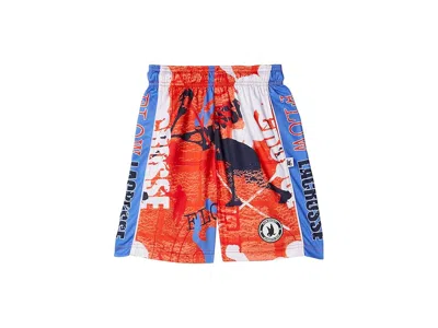 Flow Society Boys Lacrosse Flow Attack Shorts (little Kid/big Kid) Boy's Shorts Orange : Sm (big Kid), Polyester In Multi
