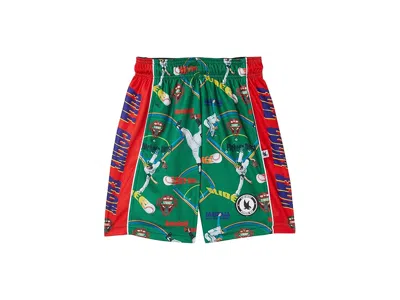Flow Society Boys Pitchers Baseball Shorts (little Kid/big Kid) Boy's Shorts Green : Xs (little Kid), Polyester In Multi