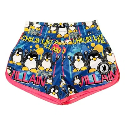 Flow Society Kids' Girls' Penguins Lacrosse Shorts In Blue In Multi