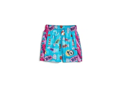 Flow Society Salt Water Taffy Attack Mid-length Shorts (little Kid/big Kid) Boy's Shorts White : Xs (5-6 Little K In Blue