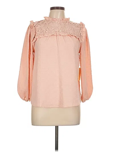 Pre-owned Flower & Feather 3/4 Sleeve Blouse In Pink
