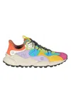 Flower Mountain Multicolored Suede And Technical Fabric Sneakers In Verde/fuxia