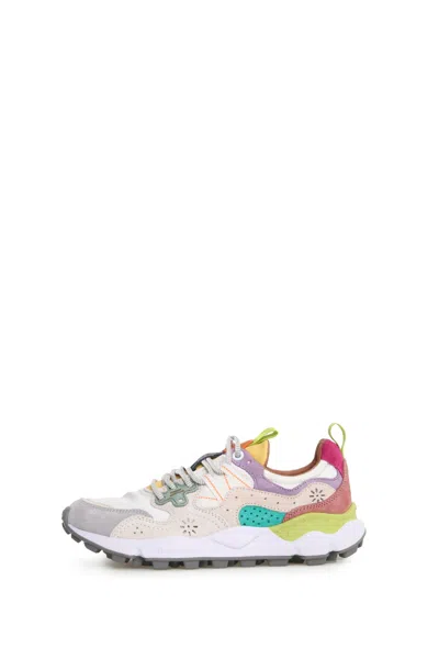 Flower Mountain Yamano 3 Light Lilac And White Suede And Nylon Sneakers In Multi