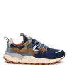 Flower Mountain Beige And Blue Ripstop Fabric Sneakers In Blue