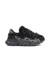 Flower Mountain Black Sneakers For Boy In Multi