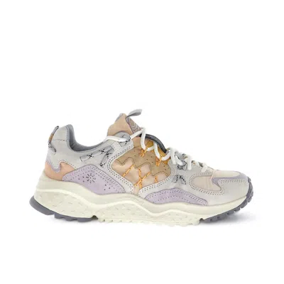 Flower Mountain Fashion-forward Chunky Sneakers With Suede And Mesh Panels In Multi