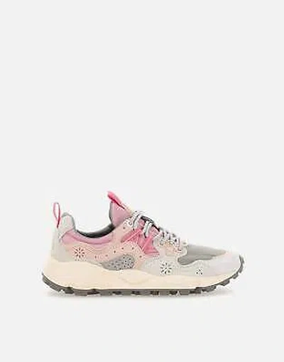 Pre-owned Flower Mountain 2016780 Woman Grey-pink Sneakers 100% Original In Gray