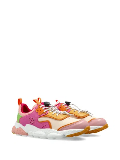 Flower Mountain Kids' Flower-appliqué Sneakers In Pink
