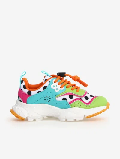 Flower Mountain Girls Doi Spotted Trainers In Multi
