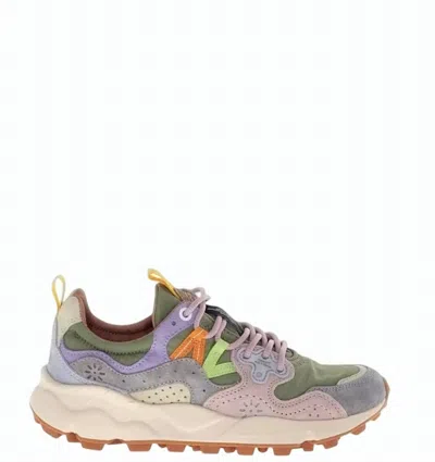 Flower Mountain Grey Yamano 3 Suede Insert Sneakers In Multi