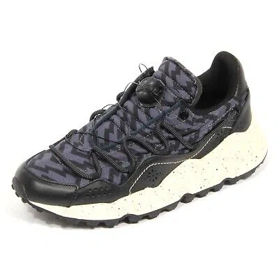 Pre-owned Flower Mountain H1474 Sneaker Uomo  Man Raikiri Suede/nylon Shoes Black/grey In Nero