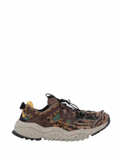 Flower Mountain Kazana Animal-print Toggle-fastening Sneakers In White