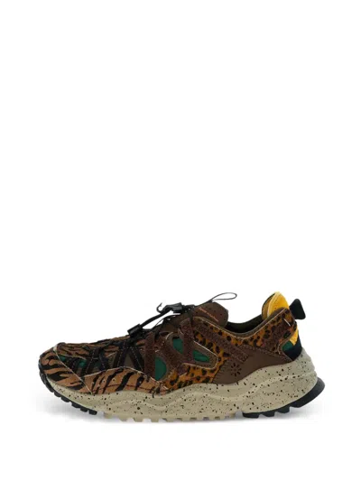 Flower Mountain Kazana Fall Animal-print Sneakers In Brown