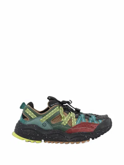 Flower Mountain Kazana Panelled Toggle-fastening Sneakers In Black