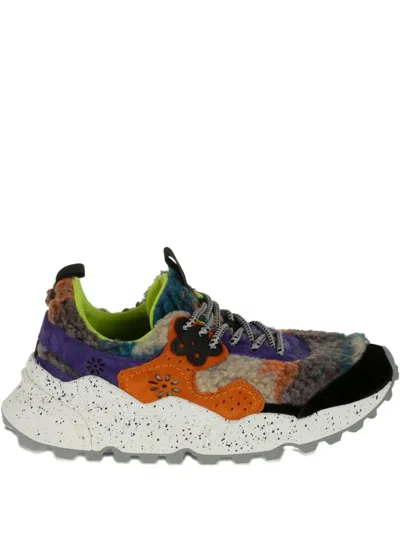 Flower Mountain Kotetsu Shearling Patchwork Sneakers In Multi