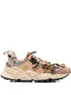 Flower Mountain Chunky Sneakers With Leopard Fur And Suede Detailing In Multi
