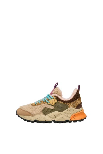Flower Mountain Kotetsu Sneakers With Textured Material Blend In Brown