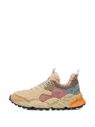 Flower Mountain Kotetsu Suede And Wool Sneakers In Multi