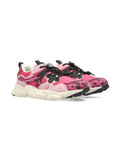 Flower Mountain Kids' Lace-up Flower-detail Sneakers In Pink
