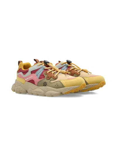 Flower Mountain Kids' Lace-up Panelled Sneakers In Multi