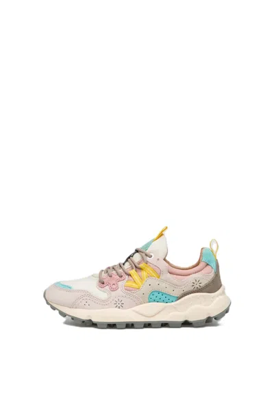 Flower Mountain Layered Design Sneakers With Chunky Sole In Multi