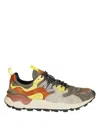 Flower Mountain Layered Suede And Fabric Sneakers In Multi