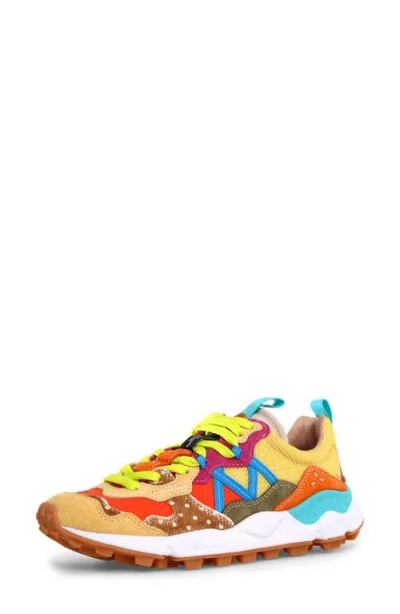 Flower Mountain Lenzan Trail Sneaker In Yellow/pink Multi