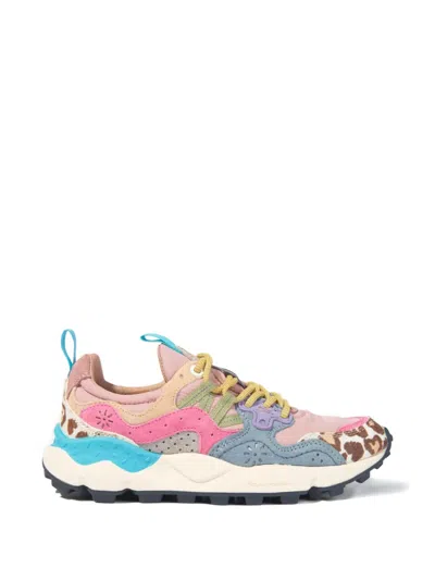 Flower Mountain Kids' Leopard-print Panelled Sneakers In Multi