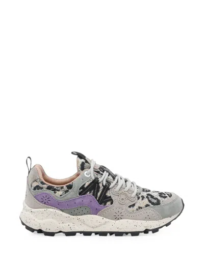 Flower Mountain Leopard-print Low-top Sneakers In Multi