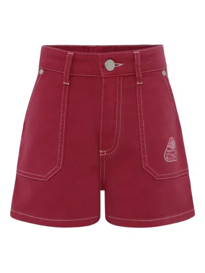 Flower Mountain Kids' Logo-print Cotton Shorts In Pink
